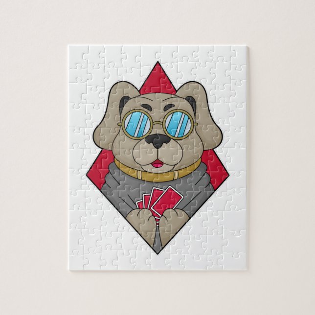 Puzzle Chien au Poker avec cartes de Poker (Vertical)