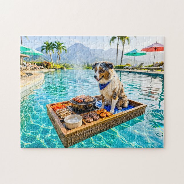 Puzzle Chien avec flotteur de barbecue (Horizontal)