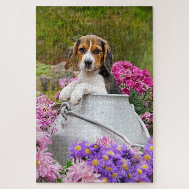 Puzzle Chien Beagle de Tricolore mignon à l'église - Jigs (Vertical)