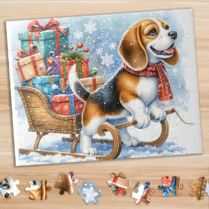 Puzzle Chien Beagle Joueur Chien Noël Chien Dormant Chiot