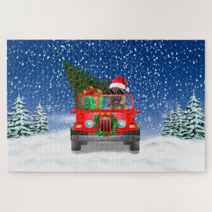 Puzzle Chien berger allemand avec cadeaux de Noël