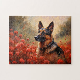 Puzzle Chien berger allemand en pavot