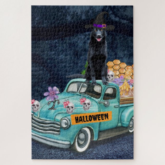 Puzzle Chien berger allemand Halloween Camion Effrayant n (Vertical)