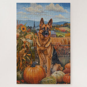 Puzzle Chien Berger Allemand Récolte d'Automne Action de 