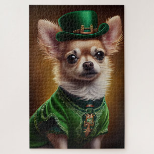 Puzzle Chien Chihuahua en robe de la Saint-Patrick