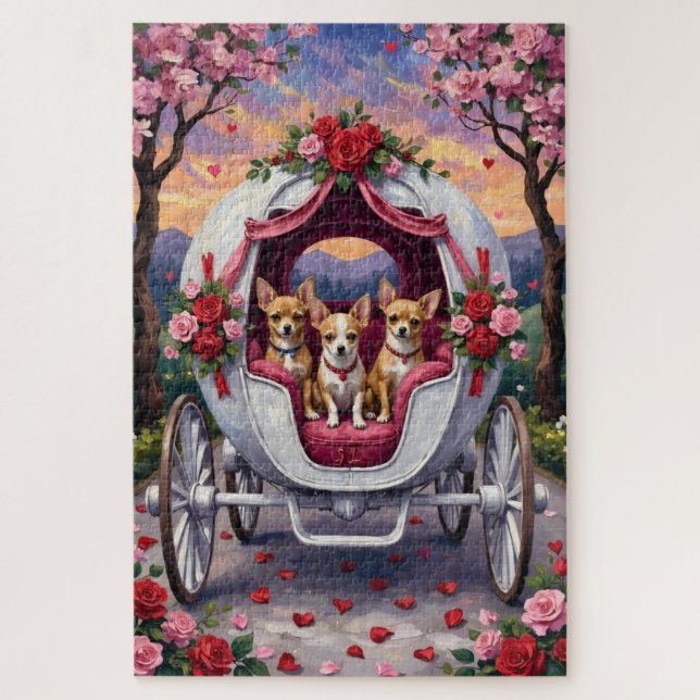 Puzzle Chien Chihuahua pour la Saint-Valentin (Vertical)