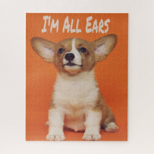 Puzzle Chien chiot Je suis tous des oreilles, mignon mème