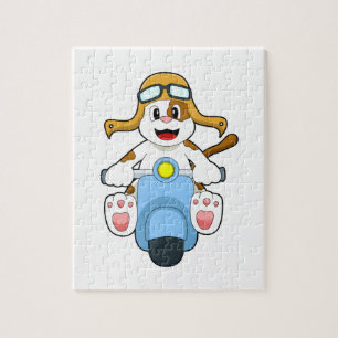 Puzzle Chien comme Biker avec Scooter.PNG