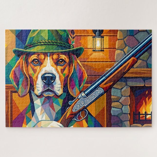 Puzzle Chien courant Beagle Pop Art – Chien de chasse mod (Horizontal)