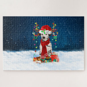 Puzzle Chien dalmate avec des cadeaux de Noël