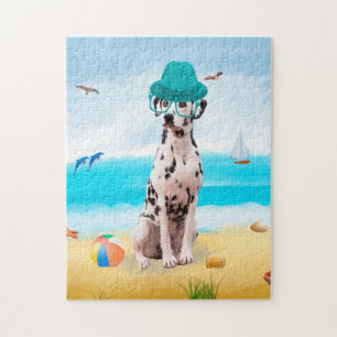 Puzzle Chien dalmate sur la plage