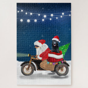 Puzzle Chien de berger allemand noir Noël Père Noël  