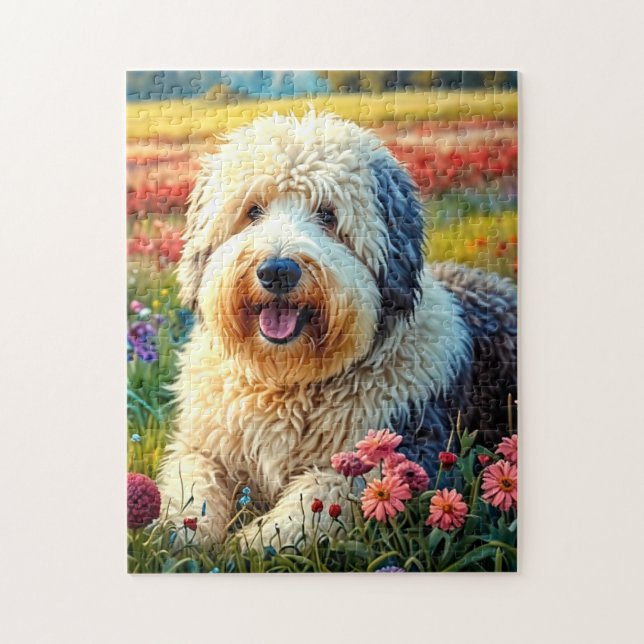 Puzzle Chien de berger anglais ancien (Vertical)