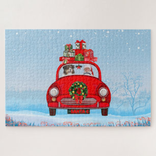 Puzzle Chien De Berger Australien En Voiture Avec Le Père