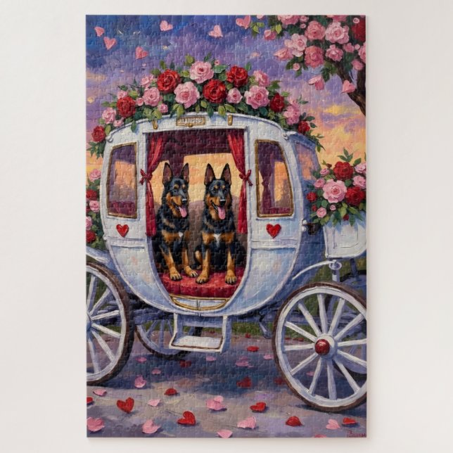 Puzzle Chien de berger belge Saint-Valentin (Vertical)