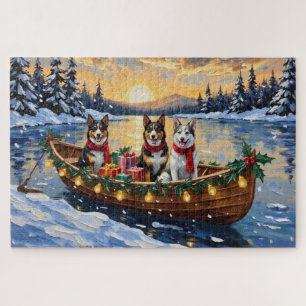 Puzzle Chien de Bétail Australien Bateau de Noël de Fêtes