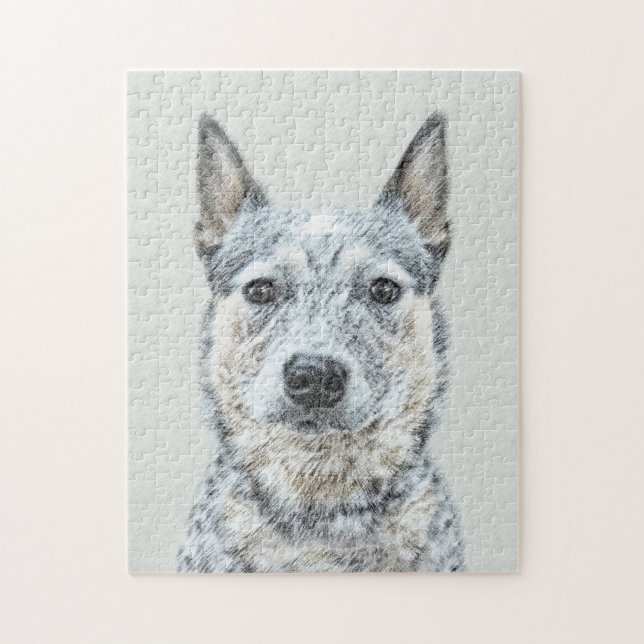 Puzzle Chien de bétail australien - Cute Original Dog Art (Vertical)
