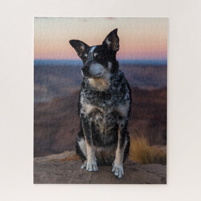 Puzzle Chien de bétail australien Heeler - Coucher de sol (Vertical)