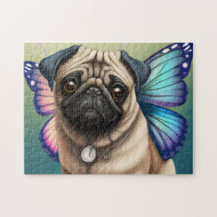 Puzzle Chien De Carlin Fairy Avec Ailes De Papillon