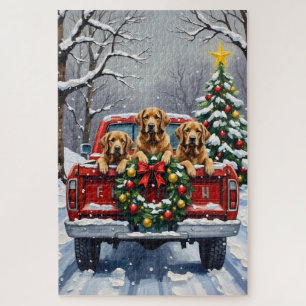 Puzzle Chien de Chesapeake Bay Retriever Noël Camion Roug
