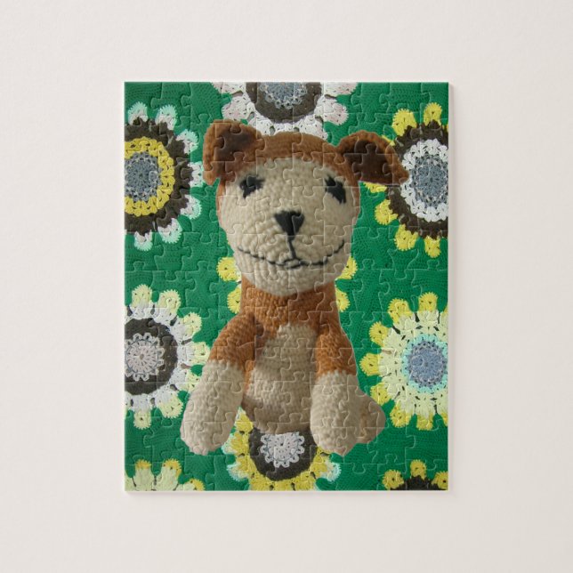 Puzzle - Chien de jouets et marguerites (Vertical)