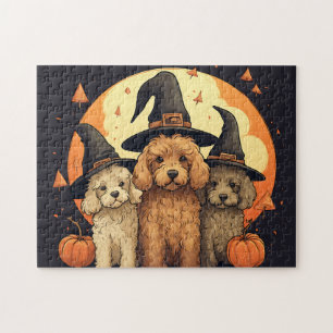 Puzzle Chien de labradoodles mignons/Halloween