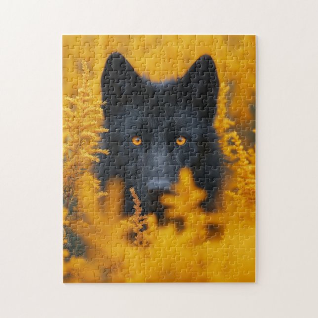 Puzzle Chien de loup noir berger allemand (Vertical)