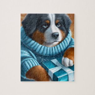 Puzzle Chien de montagne bernois avec cadeau de Noël