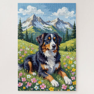 Puzzle Chien de montagne bernois Prairie alpine de printe