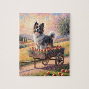 Puzzle Chien de montagne suisse debout dans un chariot à