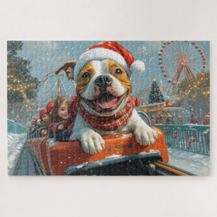 Puzzle Chien de Noël American Staffordshire