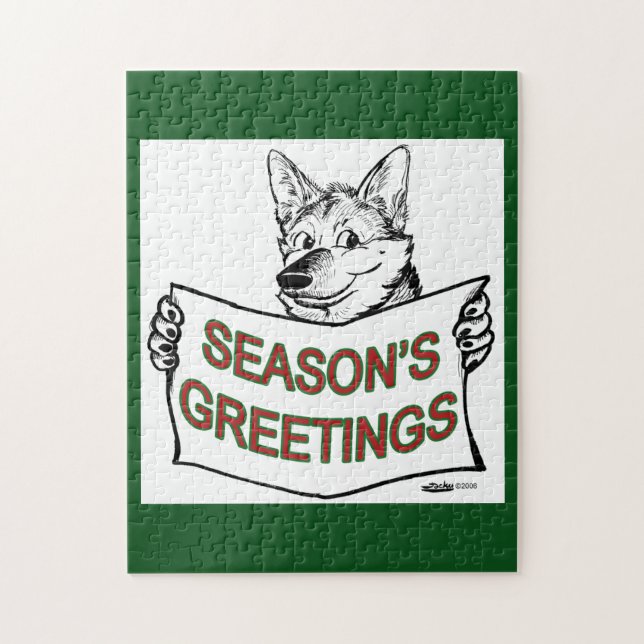Puzzle Chien de Noël : Bonnes Fêtes ! (Vertical)