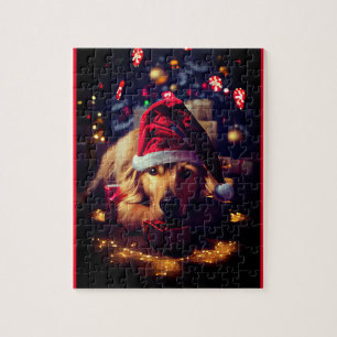 Puzzle Chien de Noël décoratif