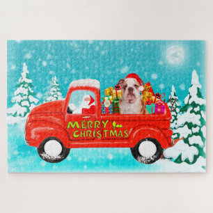 Puzzle Chien de Noël Père Noël Livraison Camion