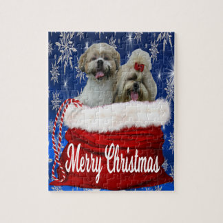 Puzzle Chien de Noël Shih tzu