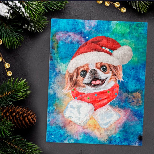 Puzzle Chien de race Japanese Chin Noël (Créateur téléchargé)