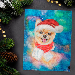 Puzzle Chien de race Pomeranian Noël