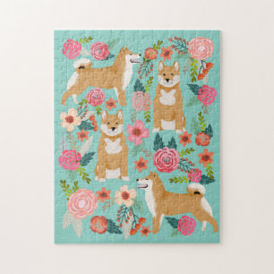 Puzzle Chien de Shiba Inu Florals