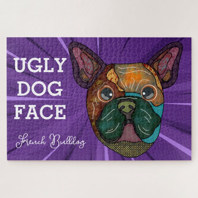 Puzzle Chien de taureau français laide visage 1000 pièce (Horizontal)