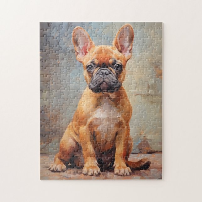 Puzzle Chien de taureau français portrait de chiot (Vertical)