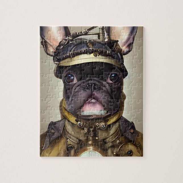 Puzzle Chien de taureau français Steampunk (Vertical)