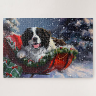 Puzzle Chien de Terre-Neuve Noël Festif
