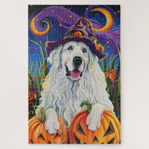 Puzzle Chien des Grands Pyrénées effrayant pour Halloween
