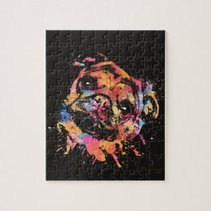 Puzzle Chien en pastel de carlin de peinture