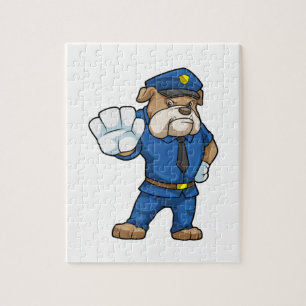 Puzzle Chien en policier avec uniforme
