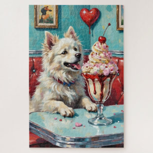 Puzzle Chien esquimau américain Sundae du cœur de la Sain