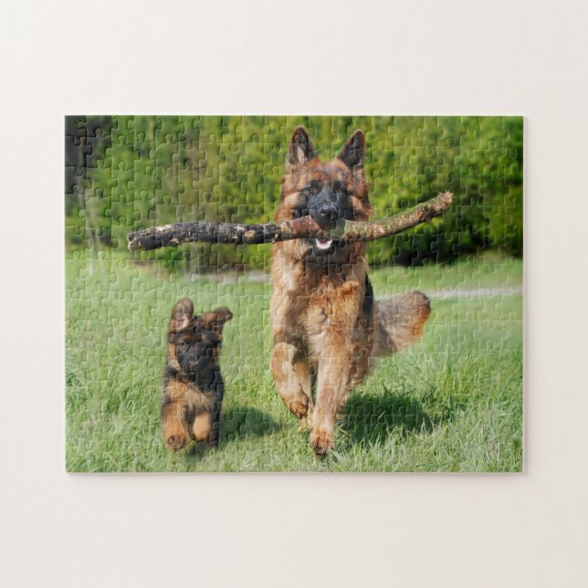 Puzzle Chien et chiot allemands gonflés (Horizontal)