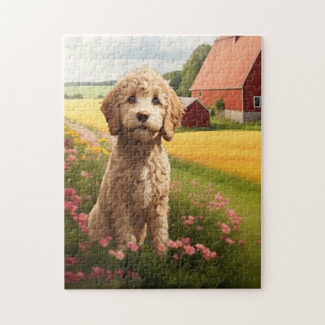 Puzzle chien Golden Doodle (Vertical)