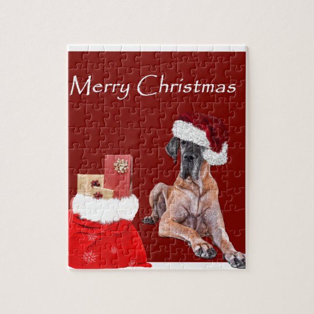 Puzzle Chien great dane de Noël (Vertical)