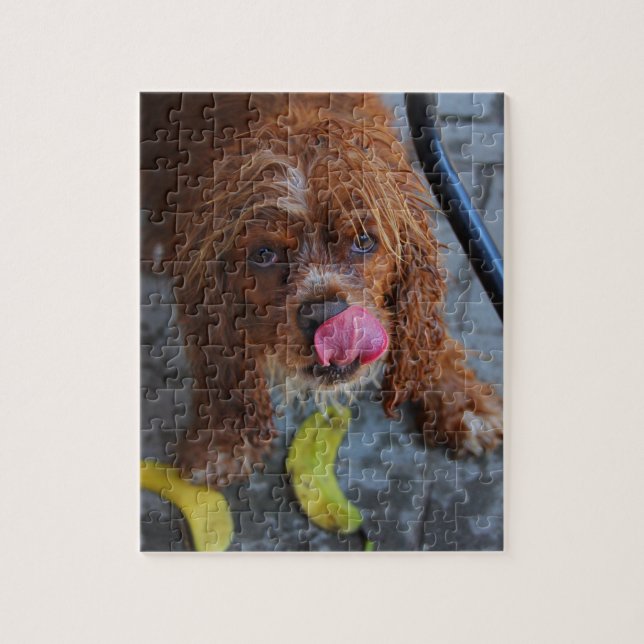 Puzzle Chien humide avec banane (Vertical)